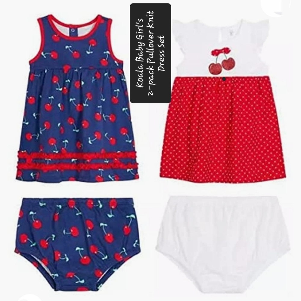Koala Baby Girl's 2-pack Pullover Knit Dress Set